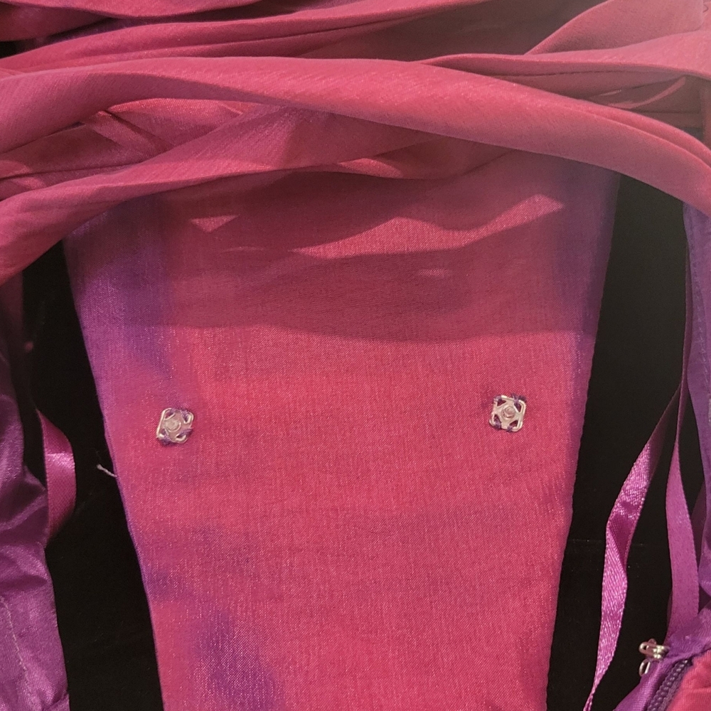 Fiesta Party Bombshell Pleated Draped Corset Pink Purple Taffeta Dress size S - Picture 7 of 10